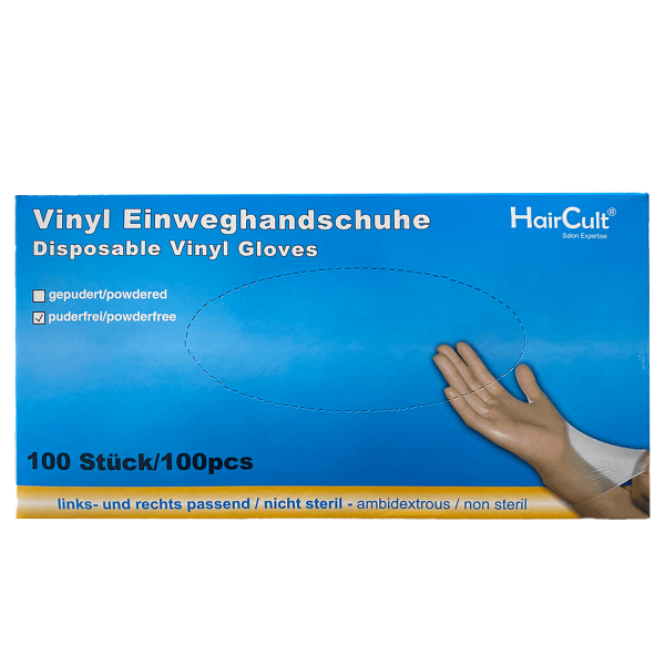 Vinyl Einweghandschuhe 100er Box puderfrei Gr. L