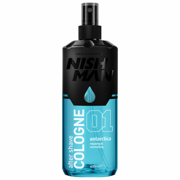 NISHMAN 01 After Shave Cologne 70° Alkohol desinfizierend - Antarctica 400 ml XL