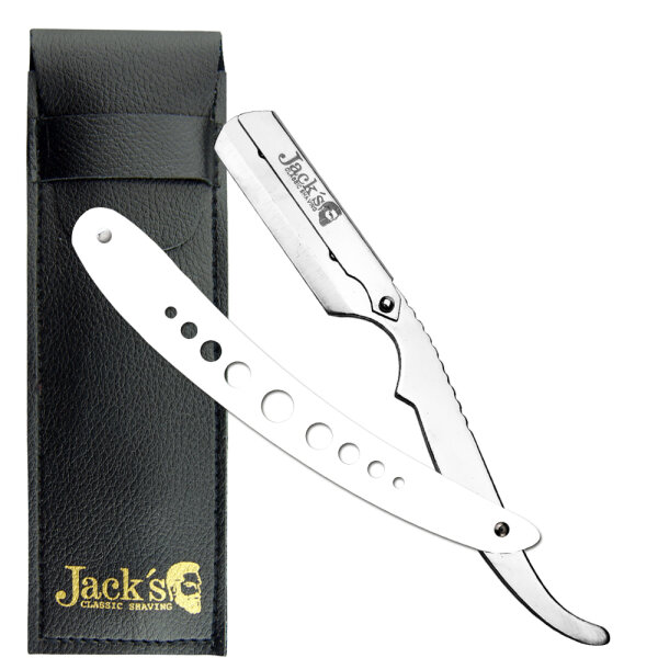 Jacks Classic Shaving Rasiermesser 9 Hole Edelstahl wei&szlig;