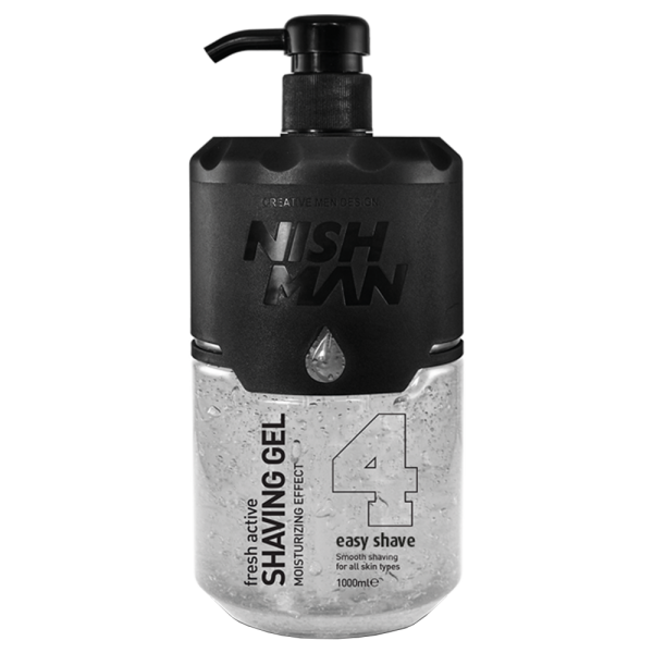 NISHMAN Shaving Gel 4 Fresh Active Rasiergel Easy Shave 1000 ml