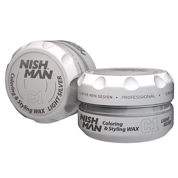 NISHMAN C1 Coloring Farb Hair Styling Wax - Light Silver 150 ml