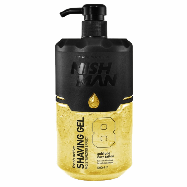 NISHMAN Shaving Gel 8 Fresh Active Rasiergel Gold One 1000 ml