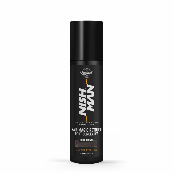 NISHMAN Hair Magic Kaschierspray für Bart und Haaransätze - dunkelbraun 100 ml