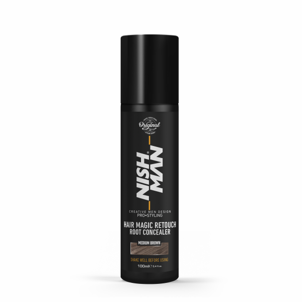 NISHMAN Hair Magic Kaschierspray für Bart und Haaransätze - mittelbraun 100 ml