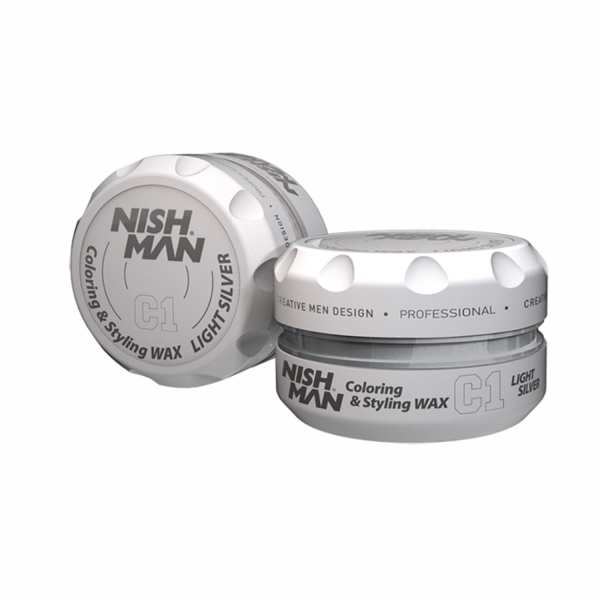 NISHMAN C1 Coloring Farb Hair Styling Wax - Light Silver 100 ml