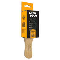 NISHMAN Premium Beard Brush Echtholzgriff &amp; Naturborsten