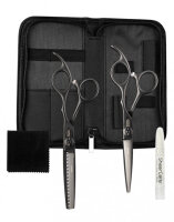 Olivia Garden 2er Set OG Xtreme Matt Black Haarschere...