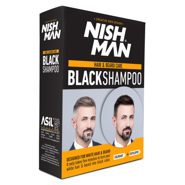 NISHMAN Blackshampoo Hair&Beard Care 2x200ml