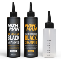 NISHMAN Blackshampoo Hair&amp;Beard Care 2x200ml